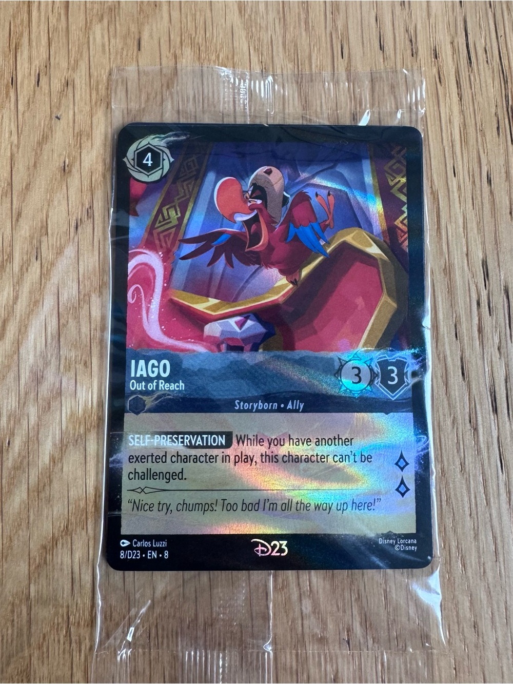 DISNEY D23 2025 GOLD MEMBER GIFT IAGO LORCANA 8/D23 FOIL PROMO CARD SEALED